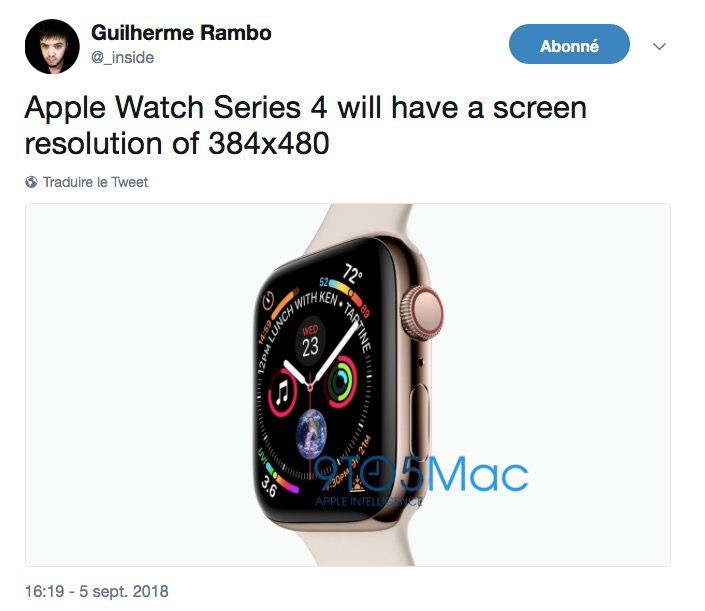 L Apple Watch Series 4 Aurait Une Plus Grande Definition D Ecran