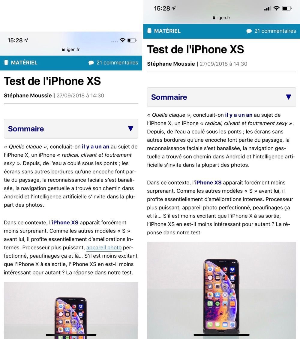 Test : iPhone XS, victime flamboyante d'une évolution modeste et d