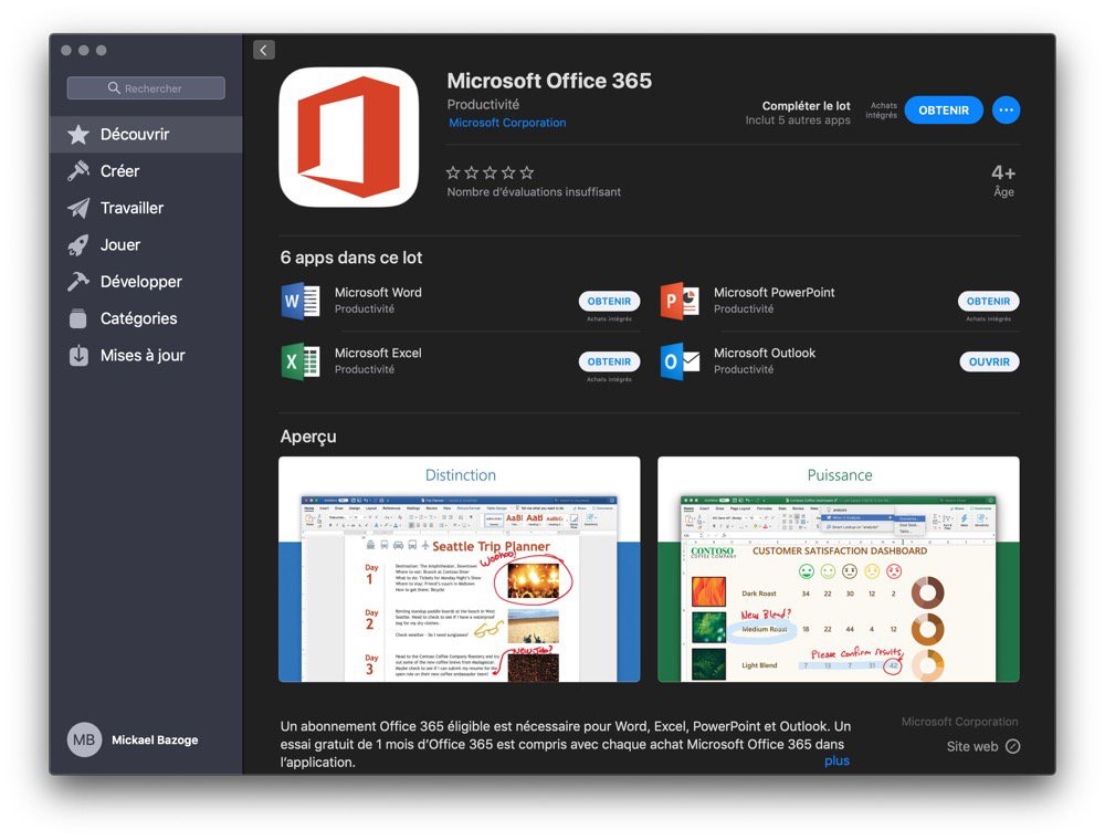 Microsoft Office Est Disponible Sur Le Mac App Store Macgeneration