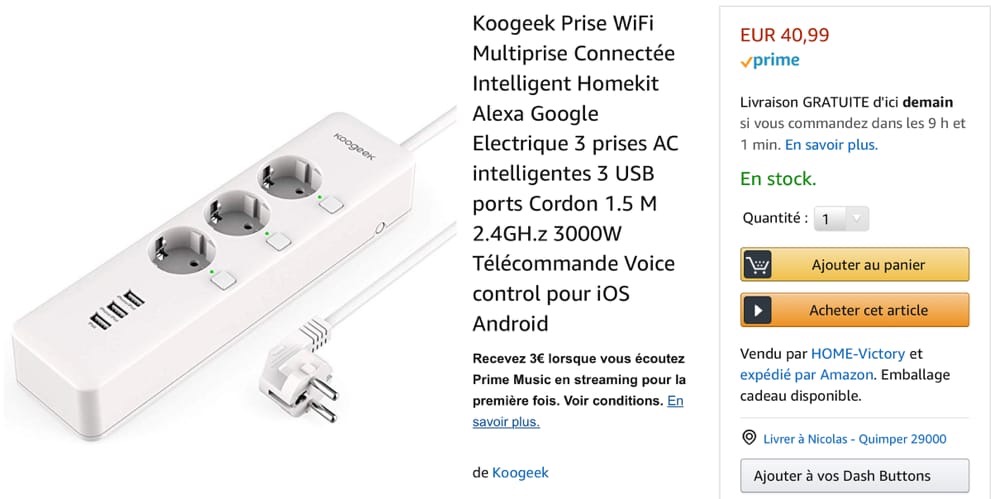 Promo : la multiprise connectée HomeKit de Koogeek à 41 €