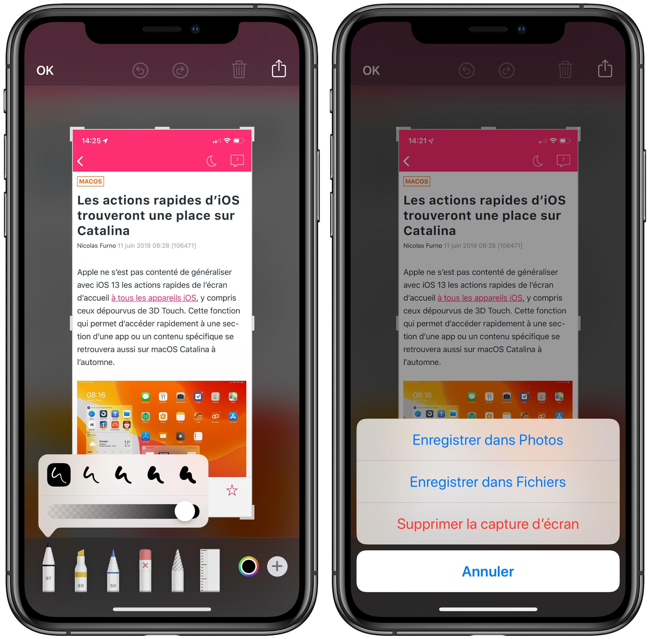 iOS 13 en fait davantage pour les captures d’écran iGeneration