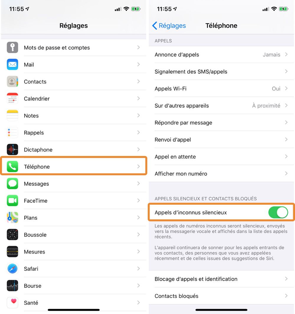 iOS 13 : dirigez automatiquement les appels inconnus vers votre 