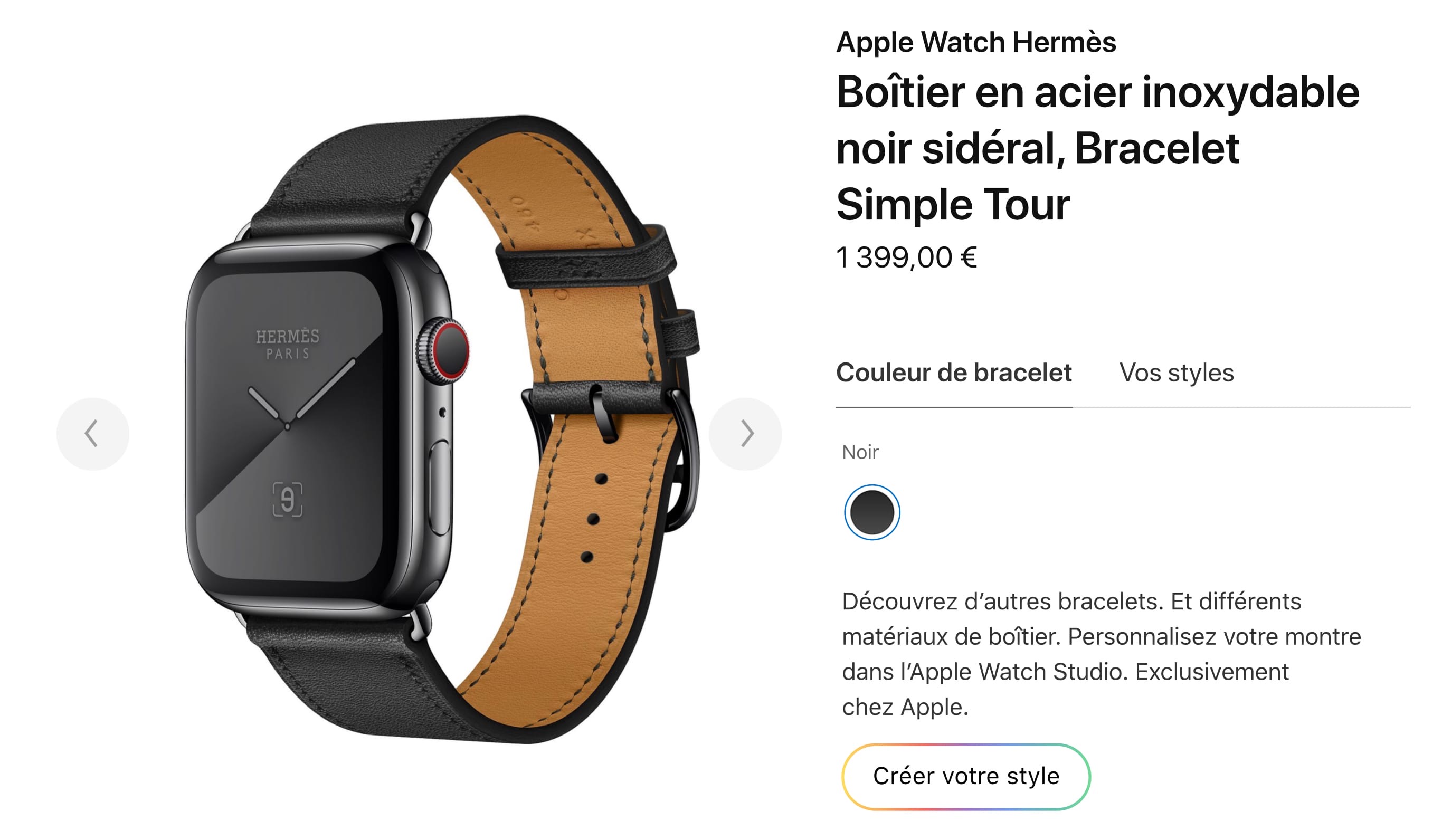hermes noir apple watch