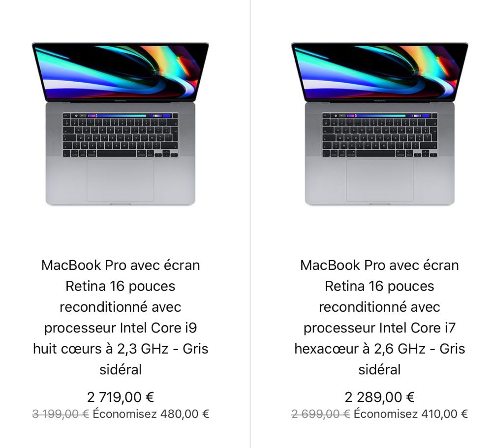 MacBook Pro 16 pouces Reconditionné