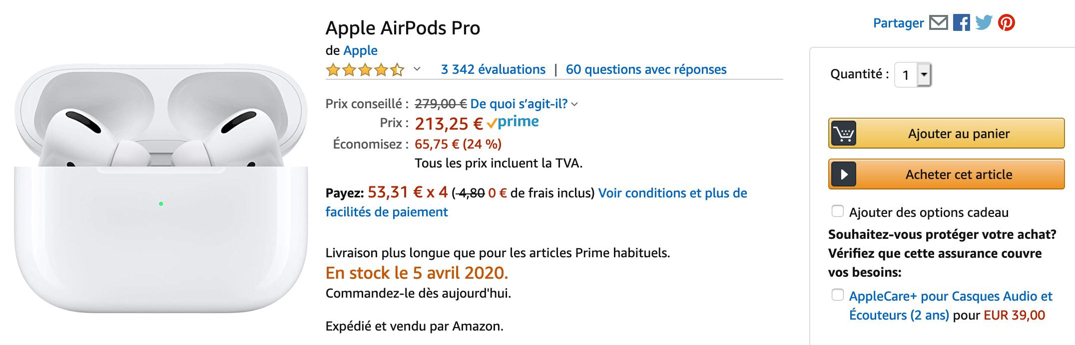 Promo les AirPods Pro à 249 € sur Amazon 🆕 WatchGeneration