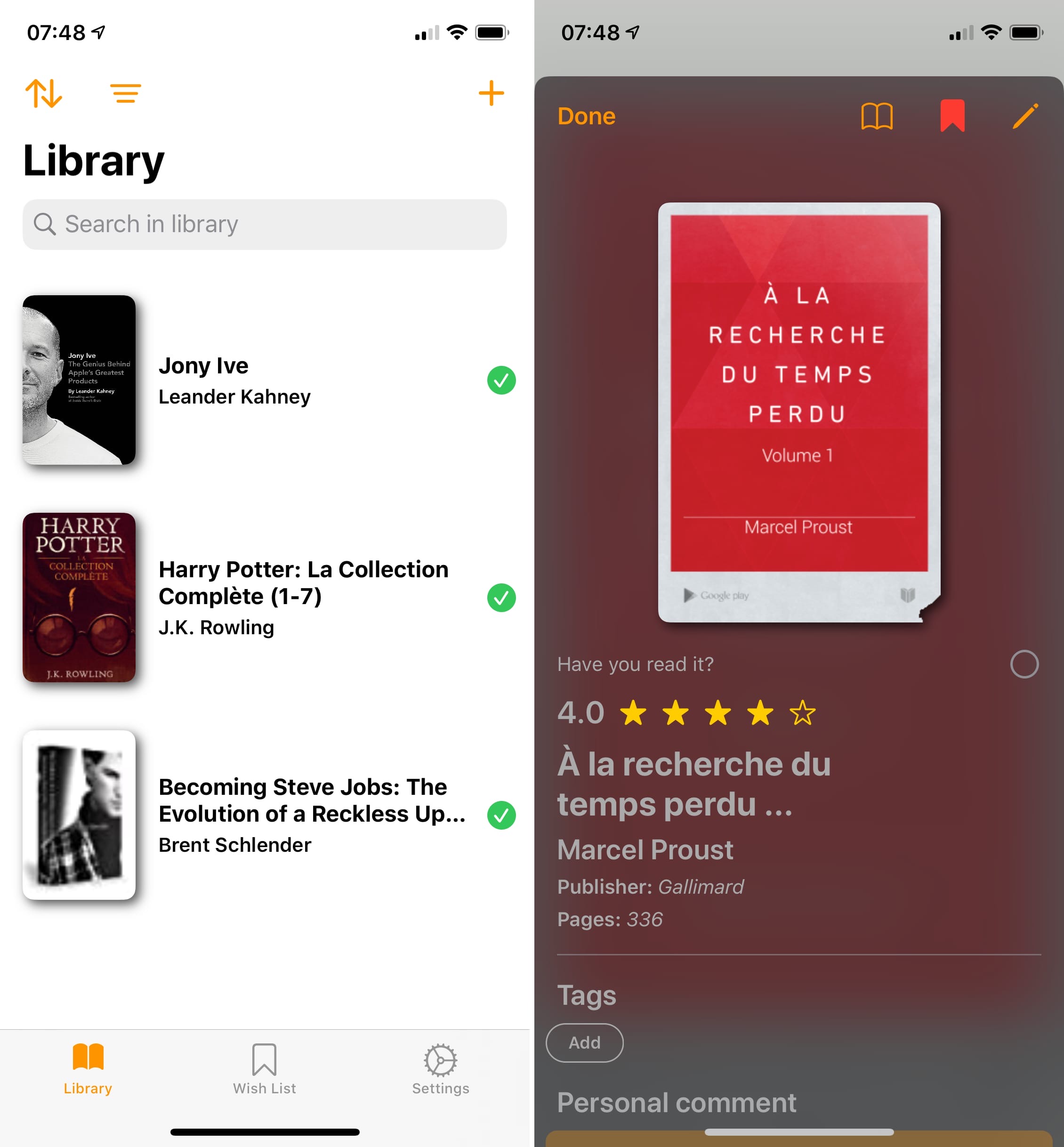 Book Track enregistre tous les livres de votre