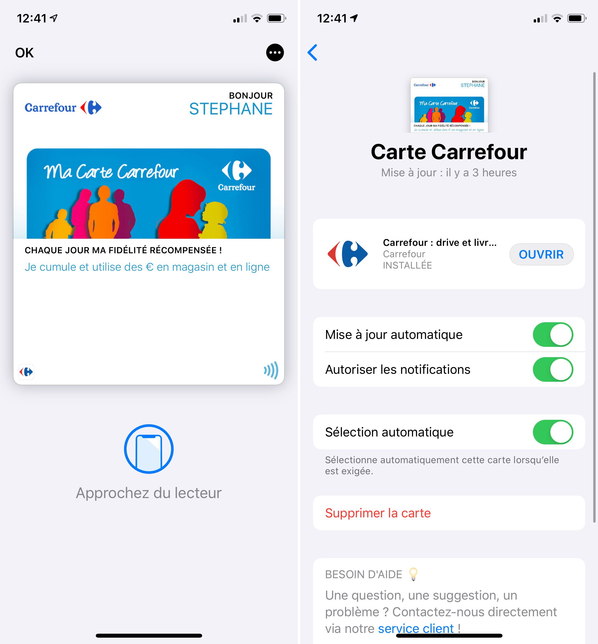 Wallet la carte de fidélité Carrefour exploite la NFC, une première