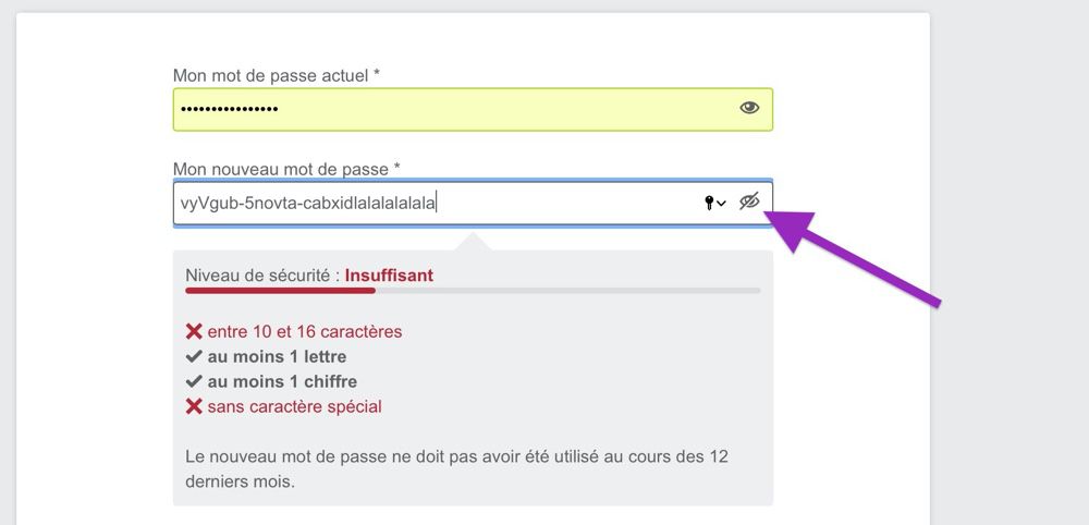 Safari comment modifier un mot de passe g n r qui n est pas