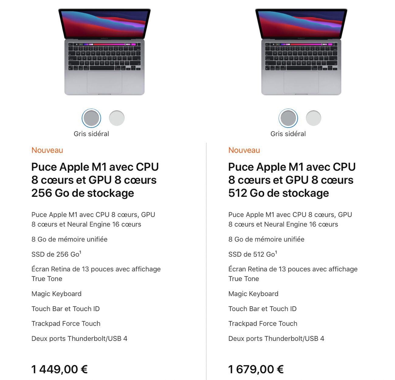400€01 sur Apple MacBook Air 13'' 256 Go SSD 16 Go RAM Puce M1 Or 2020 -  MacBook - Achat & prix