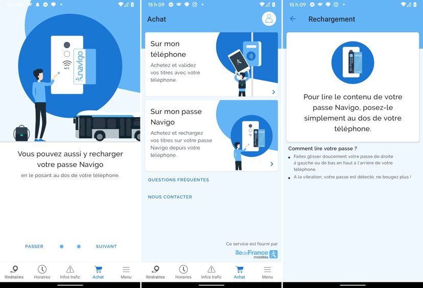 Transports en commun la recharge Navigo en NFC avec l