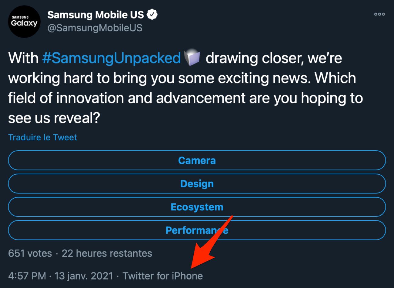 OKLM, Samsung tweete avec un iPhone à quelques heures du lancement du Galaxy S21