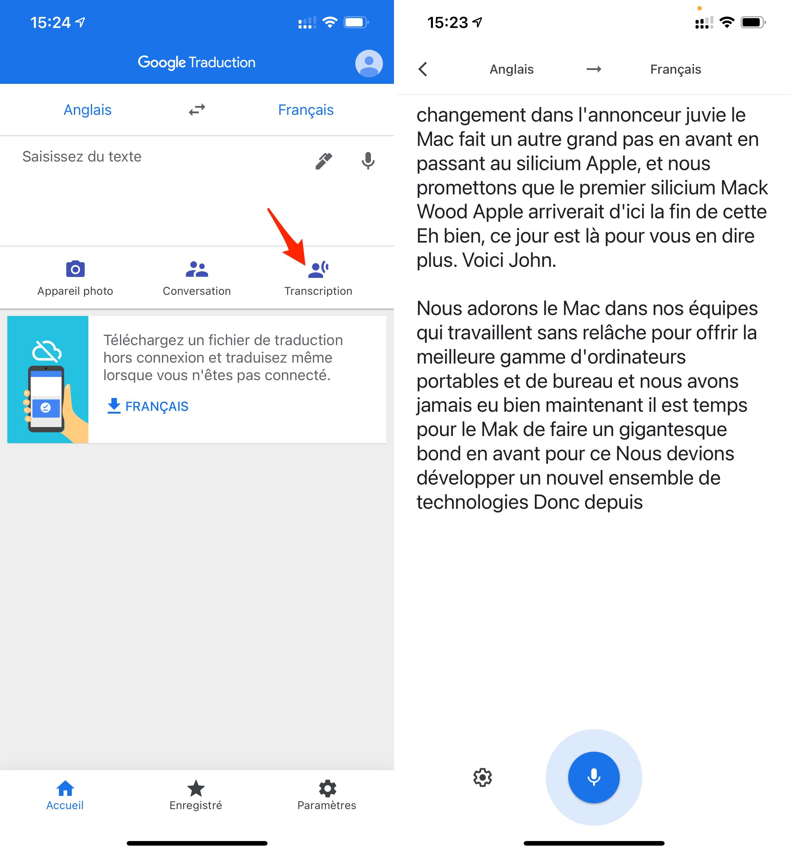 Google Translate traduit en temps réel et en continu iGeneration