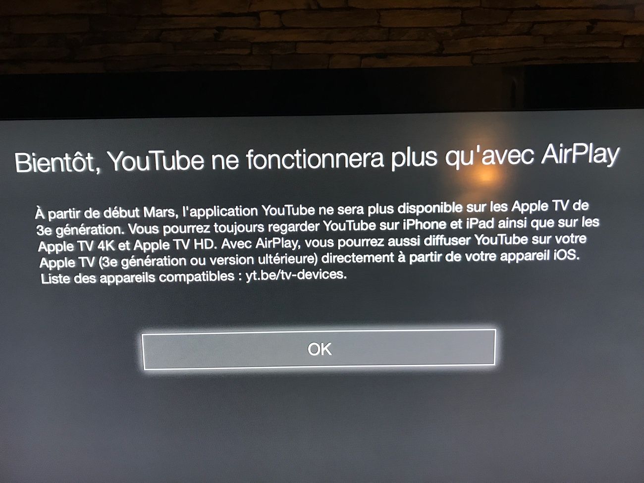 Clap De Fin Pour L App Youtube Sur L Apple Tv De 3e Generation Igeneration