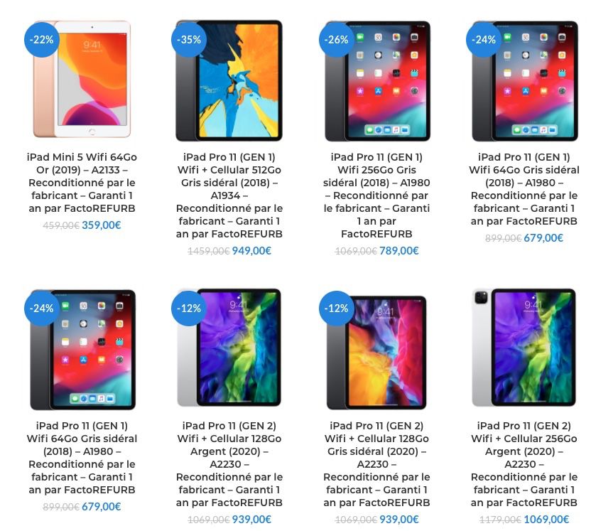 Reconditionné : du choix en iPad 7, iPad mini 5 et iPad Pro