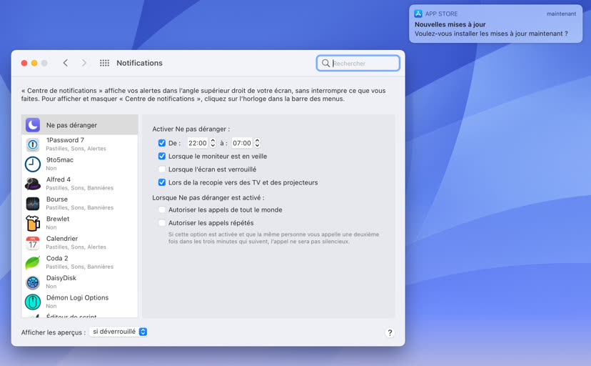 comment voir les notifications sur mac