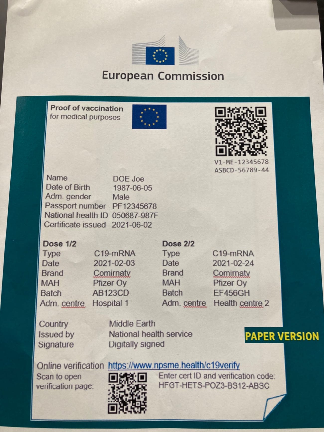 Covid-19 : le certificat sanitaire européen mis en place à ...