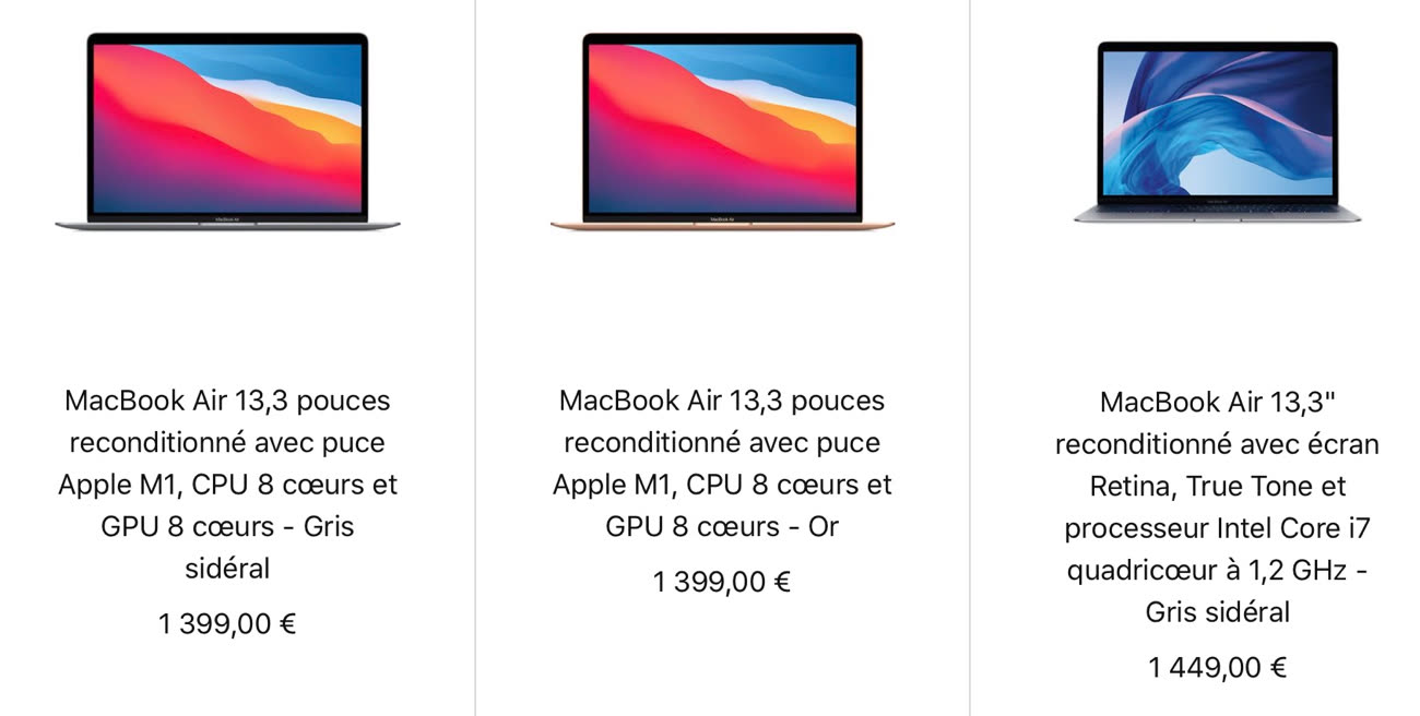 MacBook Air 13'' 256 Go SSD 16 Go RAM Puce M1 Or Nouveau