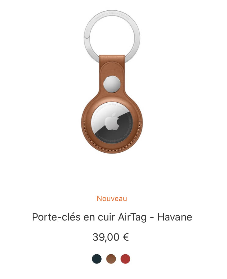 Apple Porte-Clés en cuir AirTag Havane - Accessoires iPhone