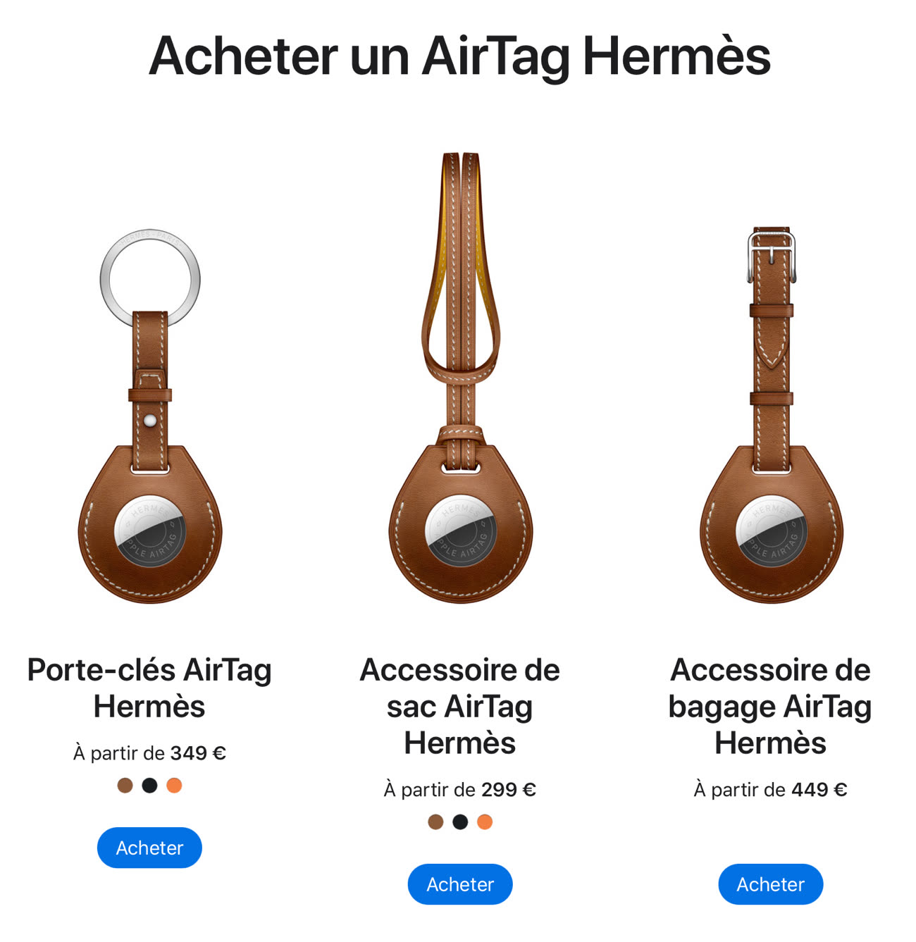 AirTag : nouvelles couleurs pour les accessoires Apple et Hermès