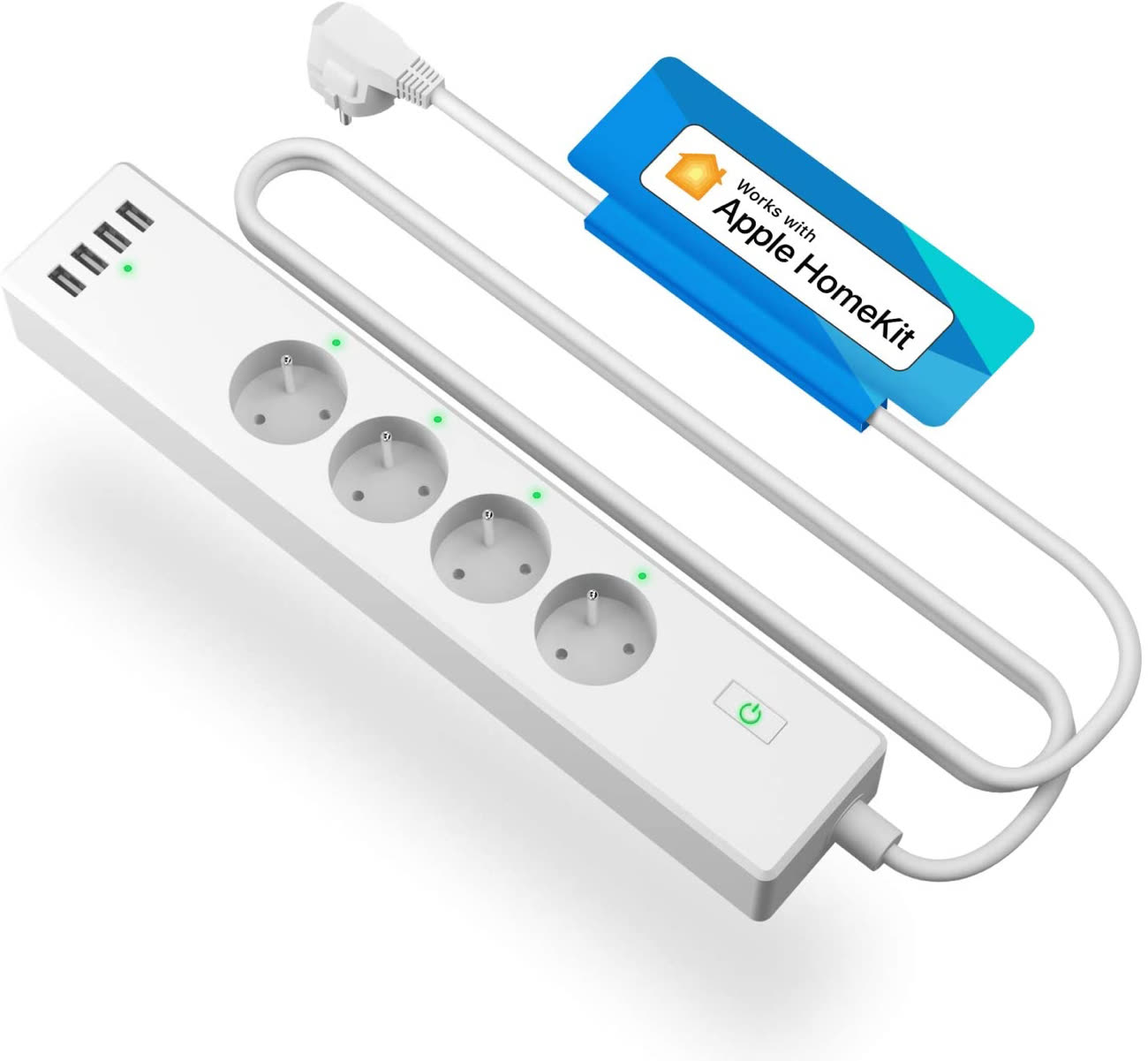 Meross Multiprise WiFi Smart pour HomeKit WiFi Multiprise avec 3 Sorties CA  et 4 Ports USB, Compatible avec Siri, Alexa, Google Assistant, 2,4 GHz :  : High-Tech