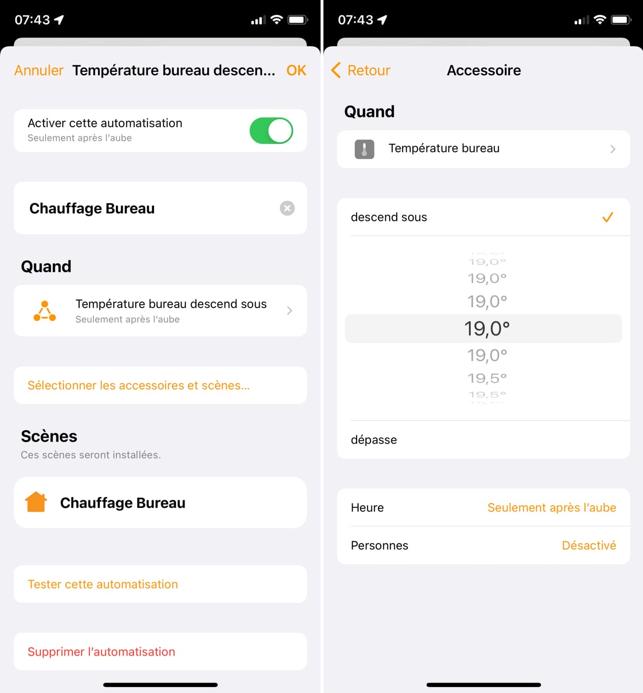 L'app Maison d'iOS 15 modifie les automatisations basées sur la température  et l'humidité
