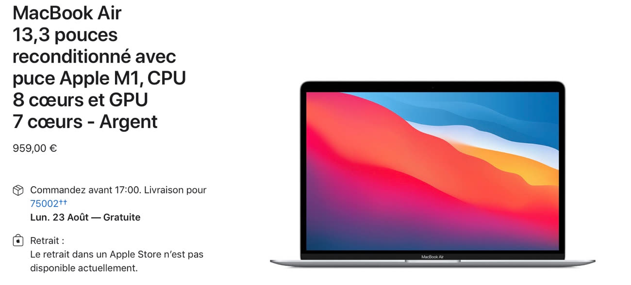 MacBook Air M1 : en neuf et reconditionné, de bons prix sur toutes les  configurations