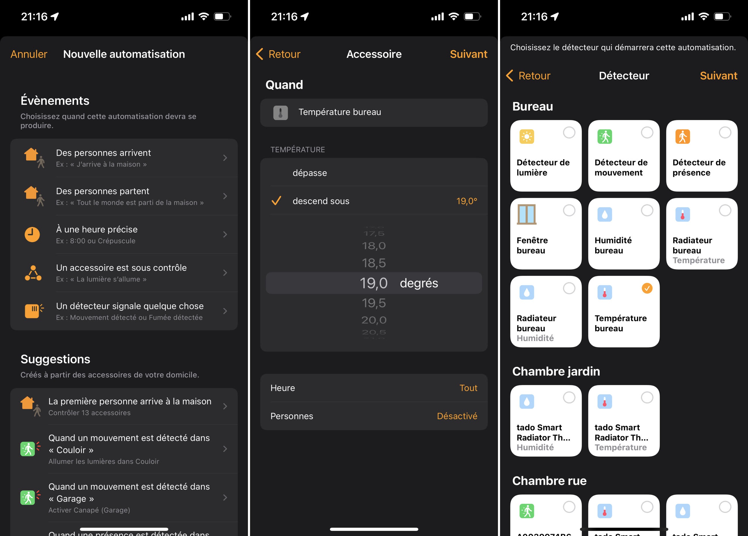 L'app Maison d'iOS 15 modifie les automatisations basées sur la température  et l'humidité