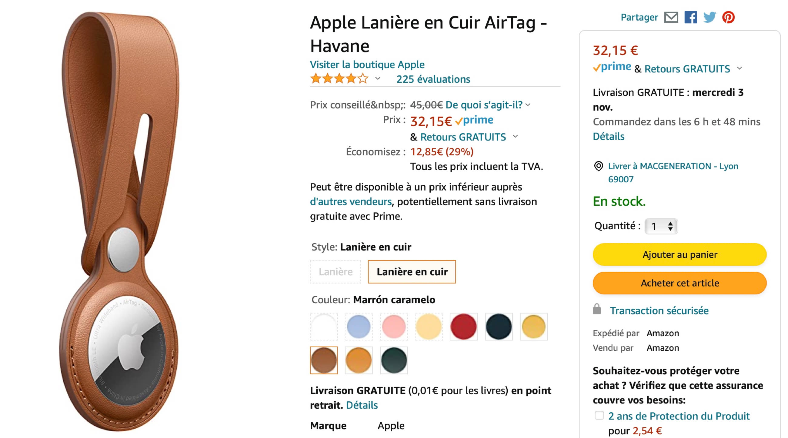 Apple AIRTAG LEATHER LOOP - Autres accessoires - saddle brown