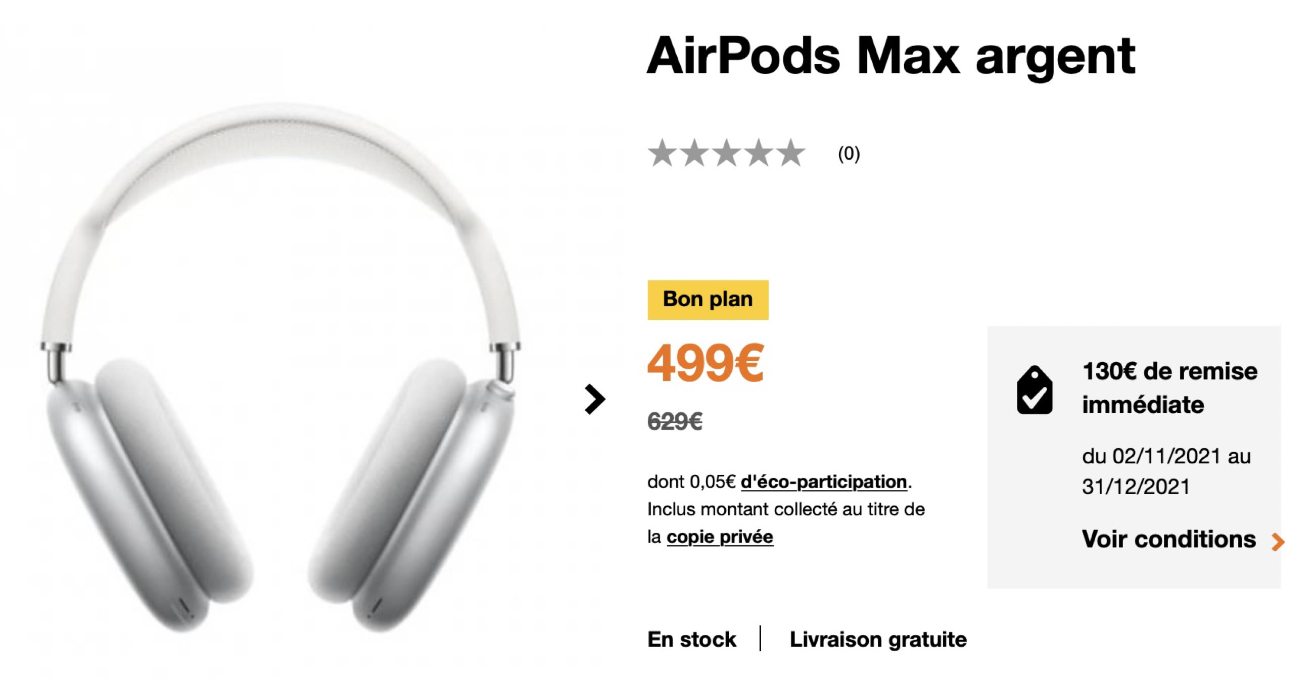 Soldes Apple AirPods Max argent 2024 au meilleur prix sur