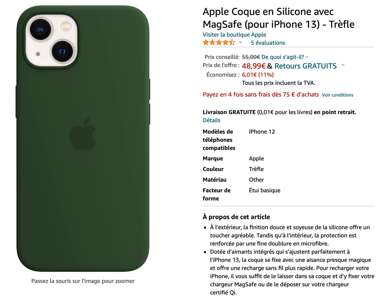 Acheter Coque en cuir MagSafe Apple - iPhone 13 Pro - iConcept