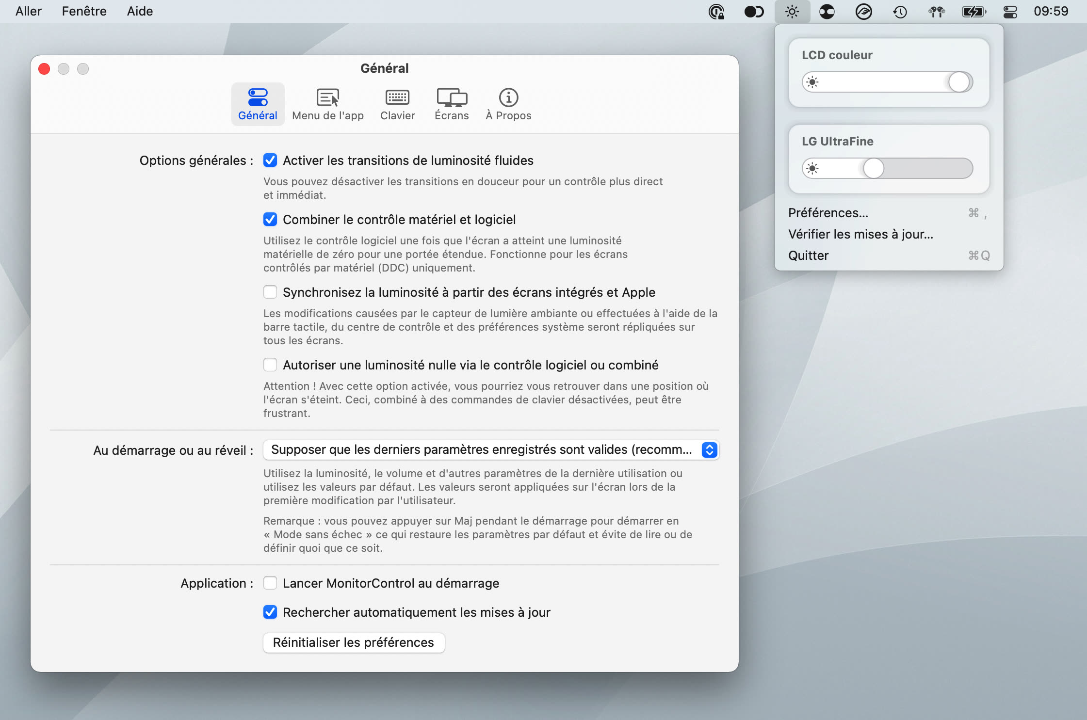 MonitorControl Lite, pour gérer la luminosité de votre écran externe