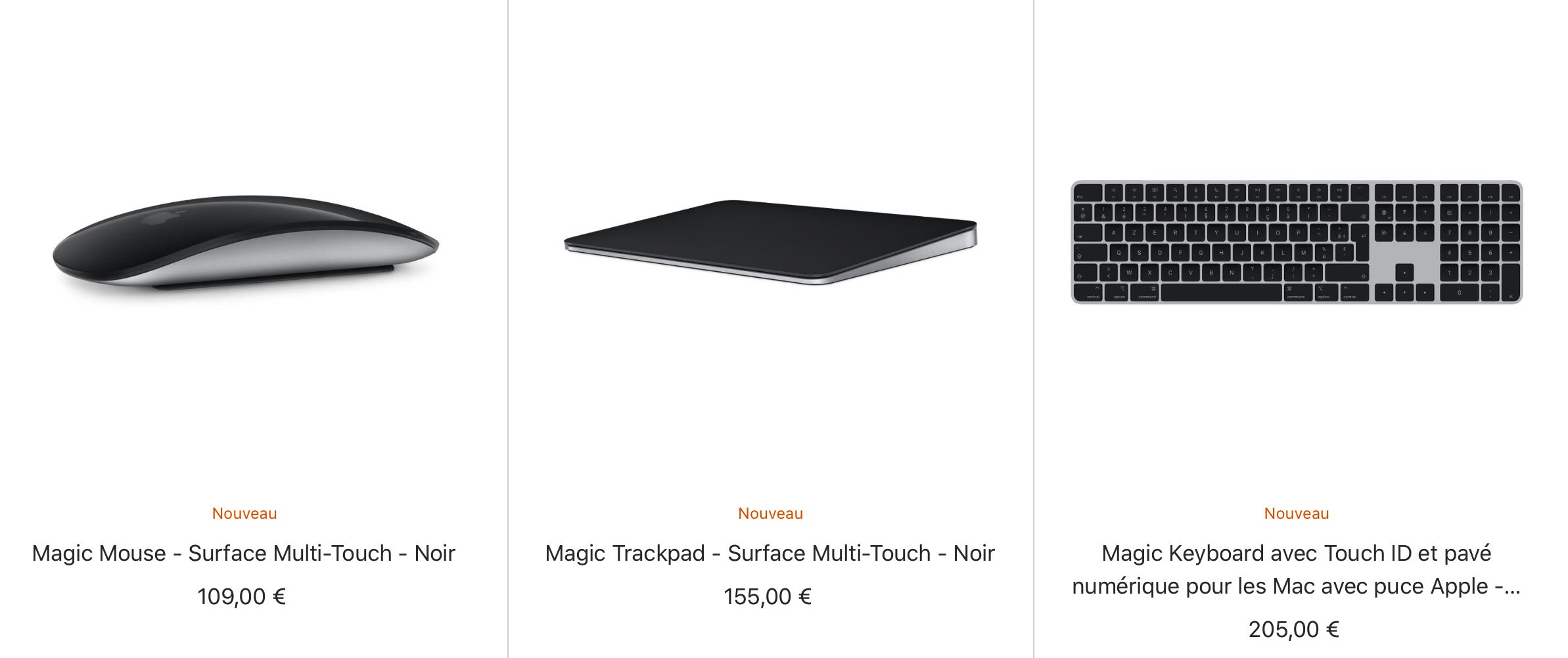 Apple remet du noir dans ses périphériques Magic pour Mac
