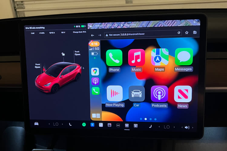 L'écran CarPlay et Android auto qui change tout à bord de votre Tesla Model  3 ou Y 