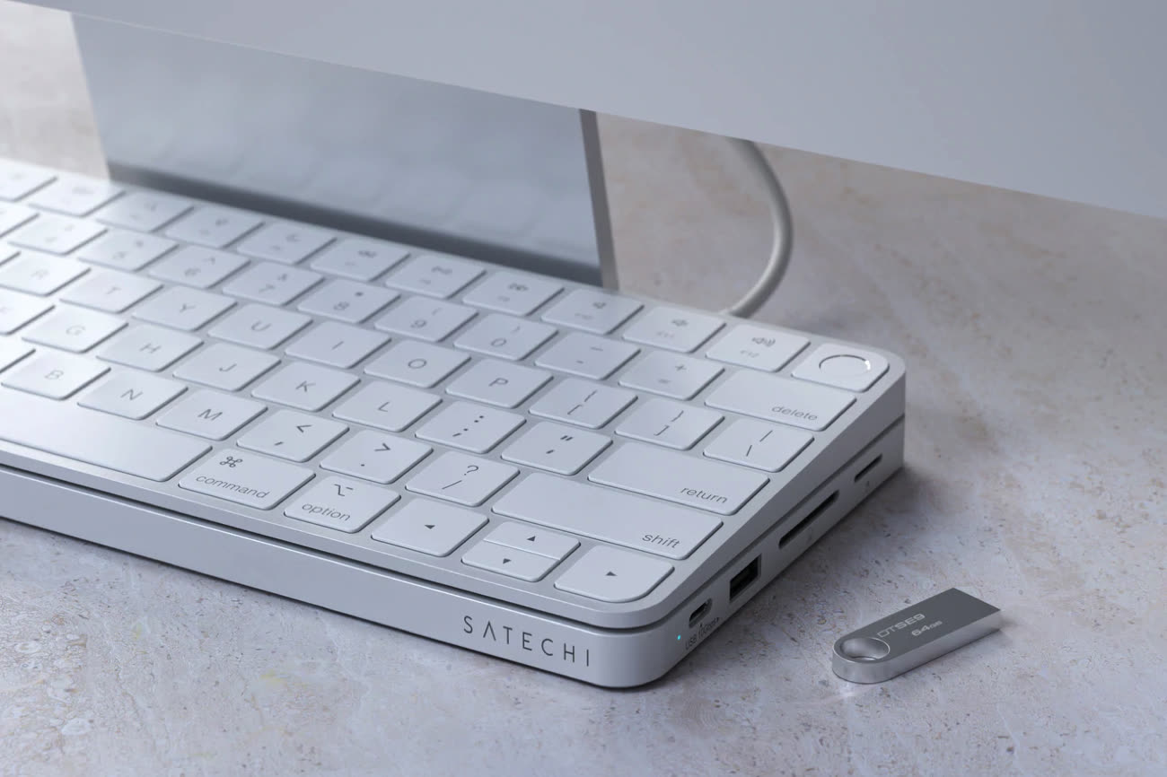 Hub iMac 24'' Multiports avec Lecteur Disque Dur SSD, Design Ultra-slim,  Satechi - Bleu - Français
