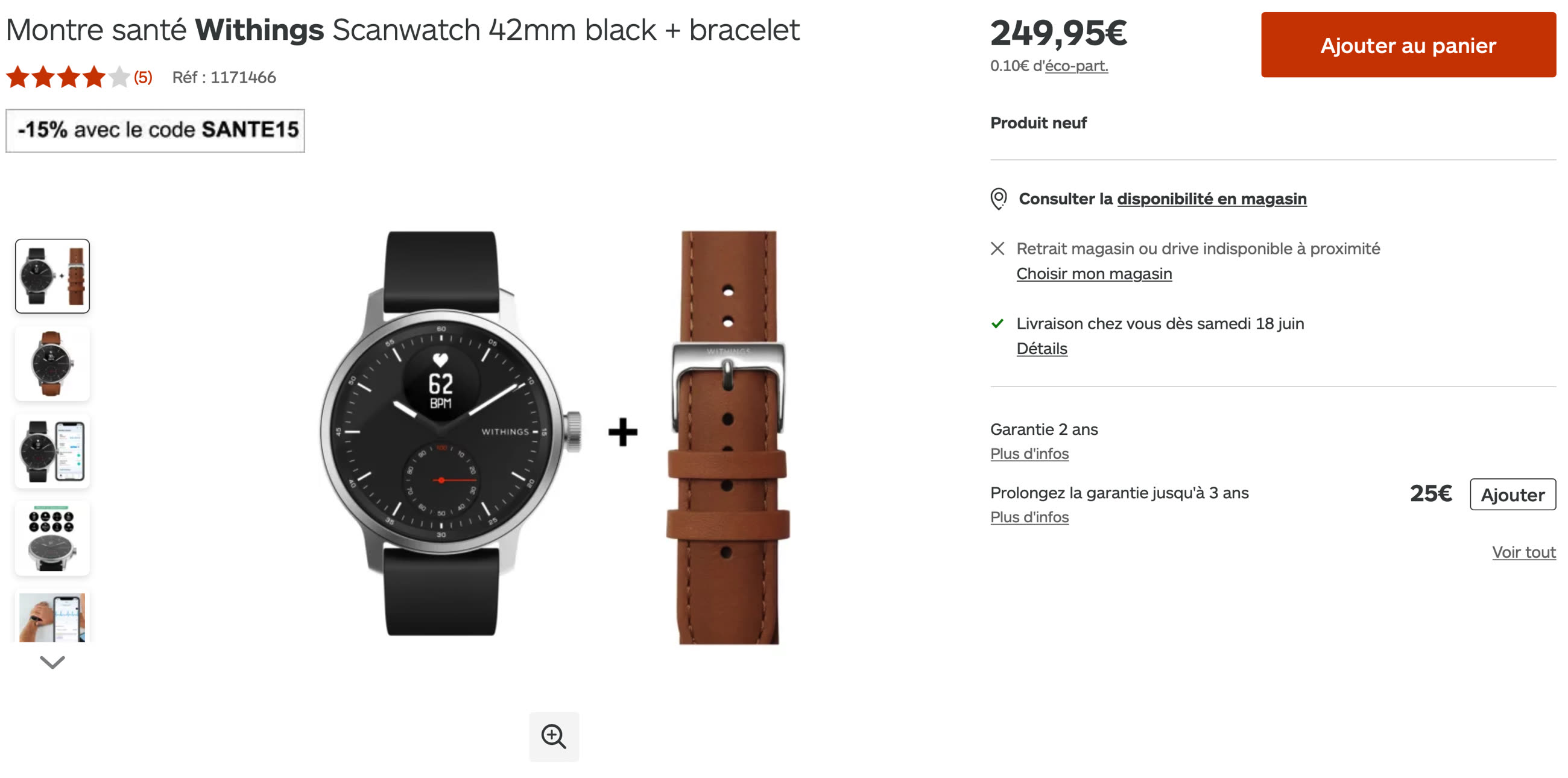 Bracelet En Nylon Pour Withings ScanWatch 42 Mm - Confortable, Respirant Et Facile à Installer - Homme Et Femme