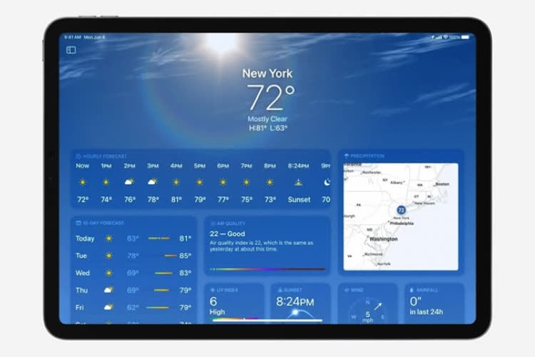 iPadOS 16 donnera le bulletin météo