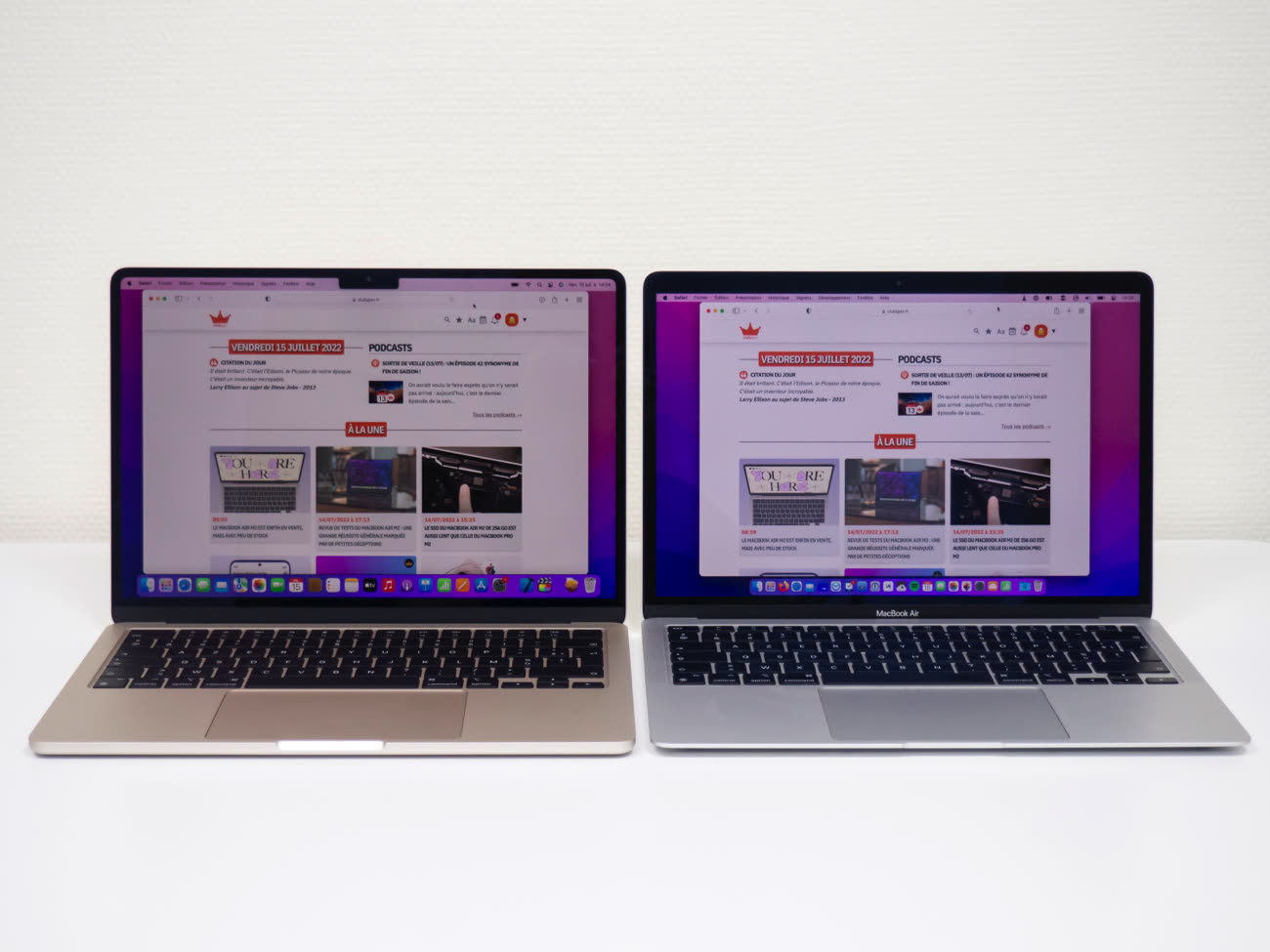 Lequel vaut le plus le coup ? Le MacBook Air M1 ou le MacBook Air