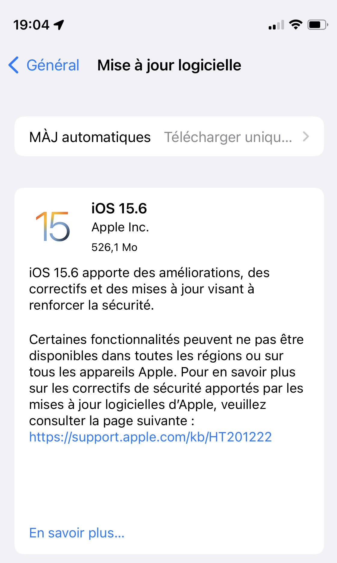 Avec iOS 15.6, l'indicateur de batterie AirTag de l'application