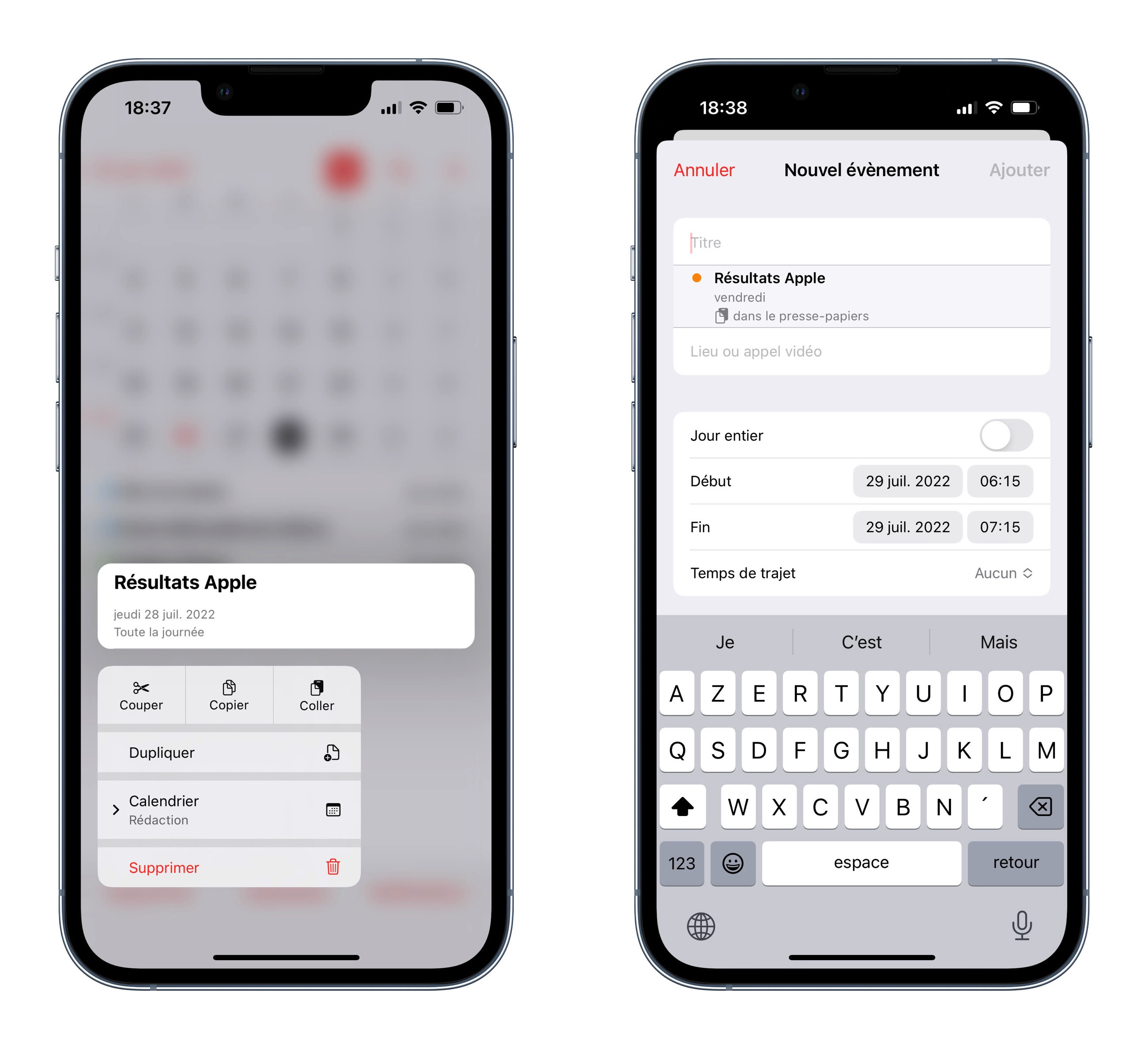 Sur iOS 16, la recherche dans le Calendrier remonte enfin plus loin