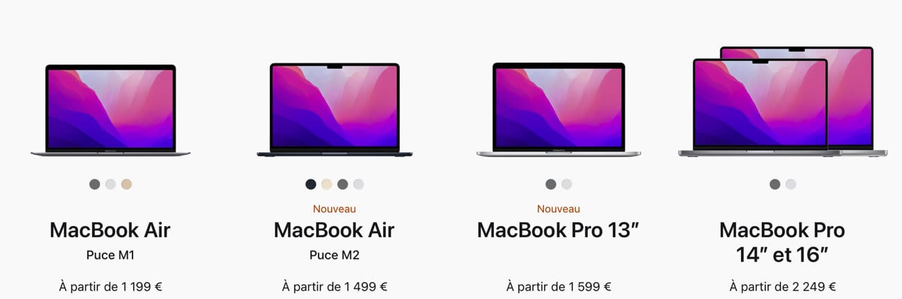 De 1 000 à 2 000 €, quel MacBook choisir ?