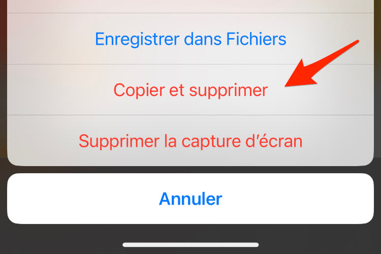 iOS 16 : une nouvelle option « Copier et supprimer » pour les captures d'écran