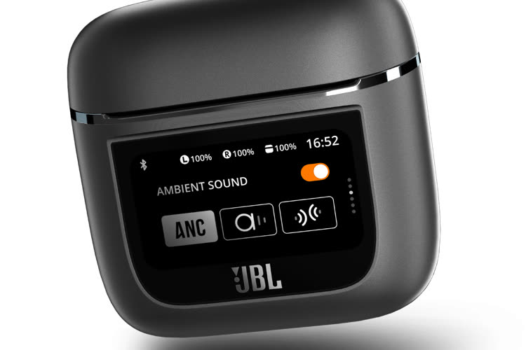JBL colle un écran sur le boitier de ses écouteurs
