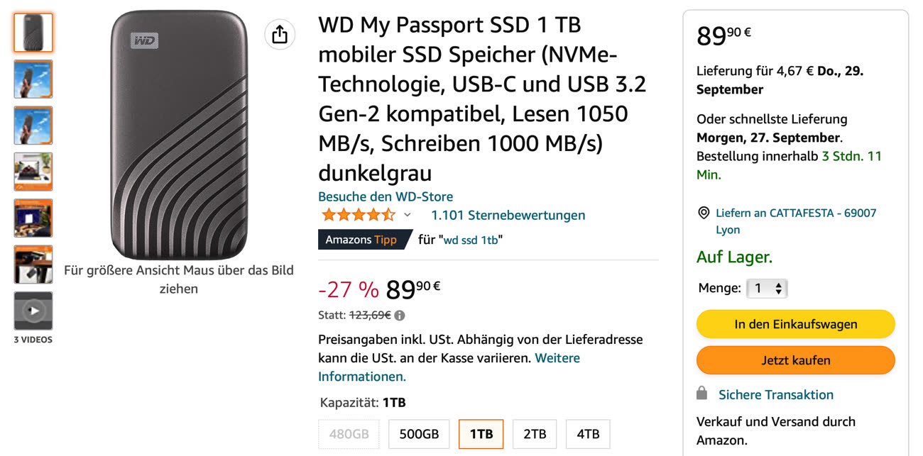 Western Digital My Passport SSD 2 To : meilleur prix et actualités