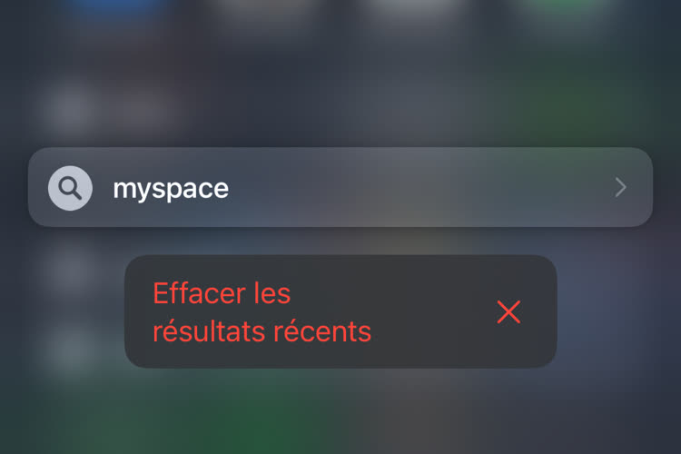 iOS 16.2 : les recherches récentes de Spotlight s