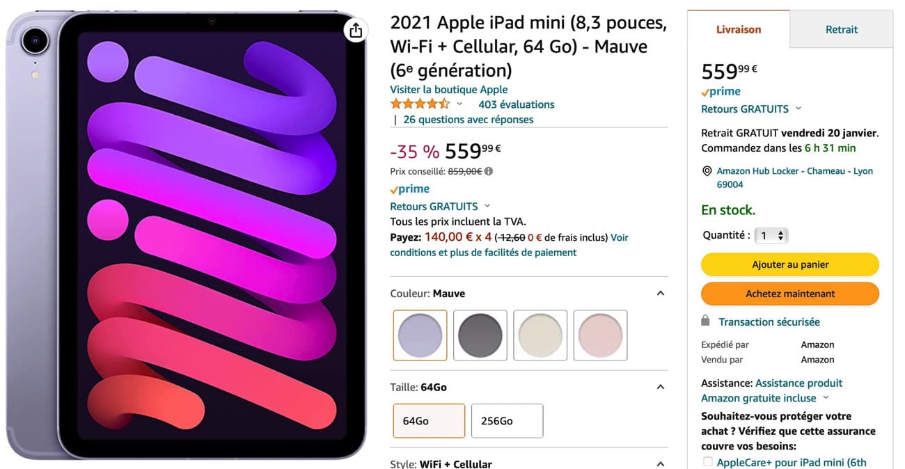 Promo : l'iPad mini cellulaire à 612 € (-240 €) 🆕