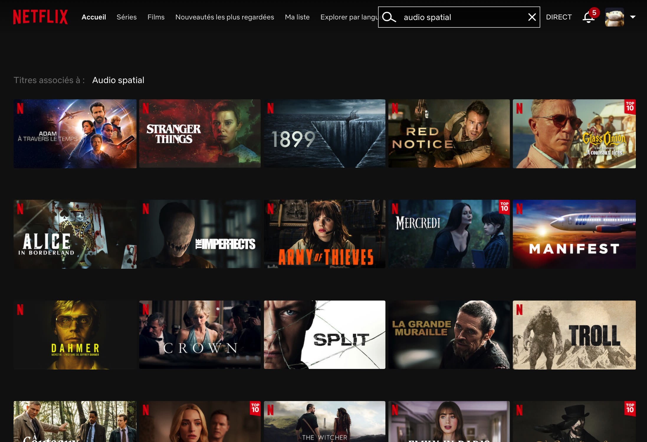 Netflix : 700 titres en audio spatial pour les abonnés les plus