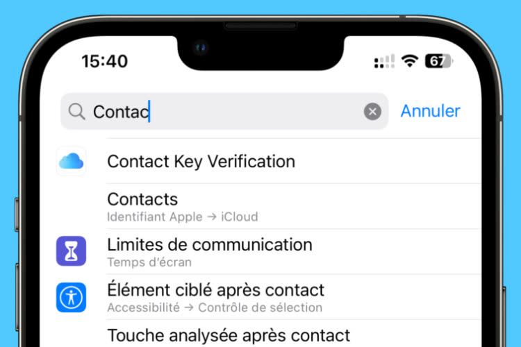 Des traces de la vérification des clés de contact pour iMessage dans iOS 16.6