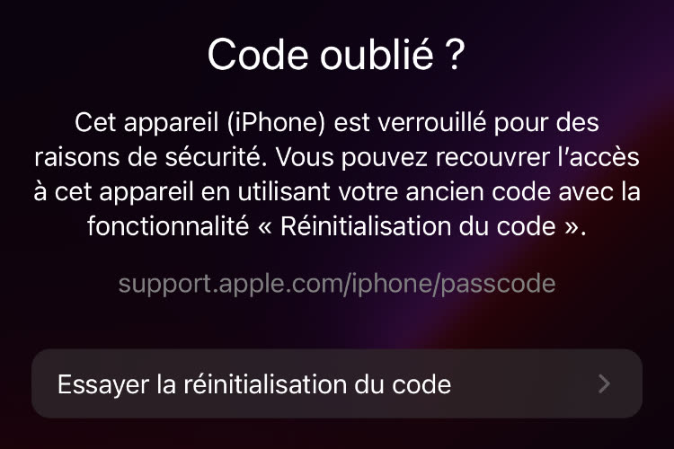 iOS 17 laisse 72 heures pour déverrouiller un iPhone avec son ancien code