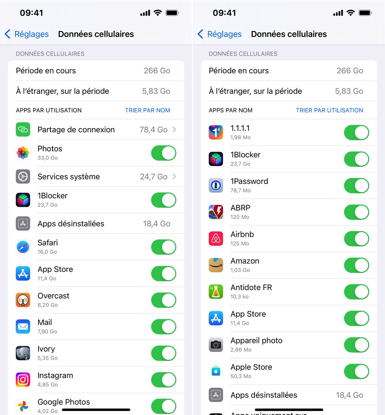 iOS 17 peut trier les apps alphabétiquement dans les réglages de ...