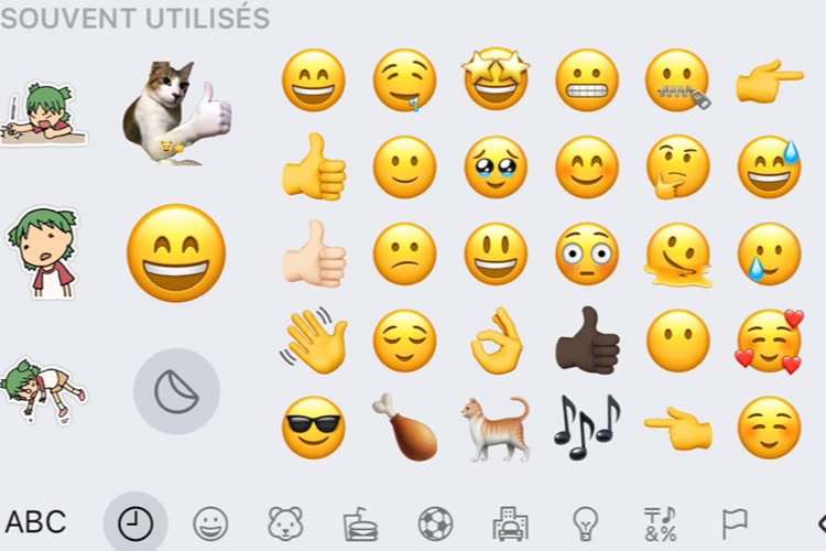 Astuce : masquer la zone dédiée aux autocollants du clavier des emojis sur iOS 17